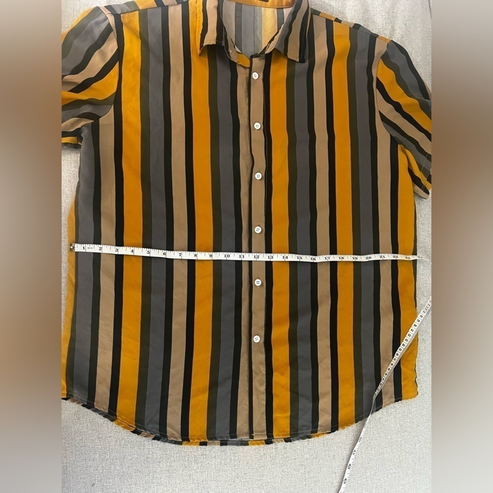 ☀️SHEIN Lightweight Striped Button-Down Shirt — Size XXL - Picture 6 of 6